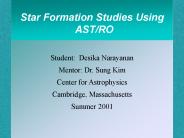 Star Formation Studies Using AST/RO