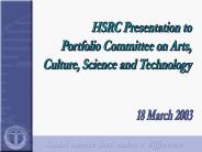 HSRC Presentation to