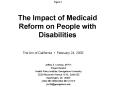 The Impact of Medicaid Reform on People with Disabilities PowerPoint PPT Presentation