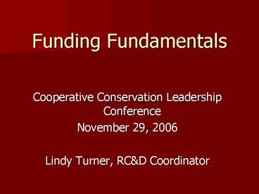 Funding Fundamentals