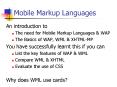 Mobile Markup Languages PowerPoint PPT Presentation