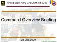 United States Army CASCOM and SCoE PowerPoint PPT Presentation