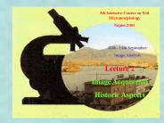 5th Intensive Course on Soil Micromorphology