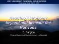 Neutrino Astronomy beyond and beneath the Horizons PowerPoint PPT Presentation