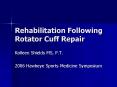 Rehabilitation Following Rotator Cuff Repair PowerPoint PPT Presentation