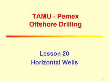 TAMU Pemex Offshore Drilling