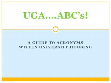A Guide to acronyms within university housing