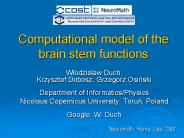 Computational model of the brain stem functions