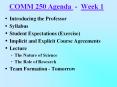 COMM 250 Agenda - Week 1 PowerPoint PPT Presentation
