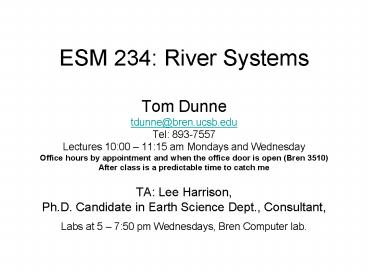 ESM 234: River Systems