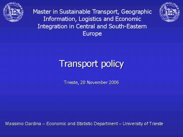 Transport policy Trieste, 28 November 2006