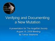 Verifying and Documenting a New Mutation