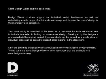 About Design Wales and this case study'