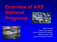 Overview of ARS National Programs