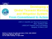 Developing a Global Tsunami Warning and Mitigation System: From Commitment to Action