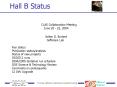 Hall B Status PowerPoint PPT Presentation