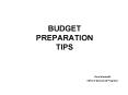 BUDGET PREPARATION TIPS PowerPoint PPT Presentation