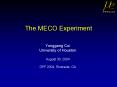 The MECO Experiment PowerPoint PPT Presentation