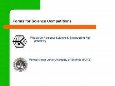 Forms for Science Competitions