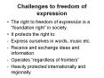 Challenges to freedom of expression PowerPoint PPT Presentation