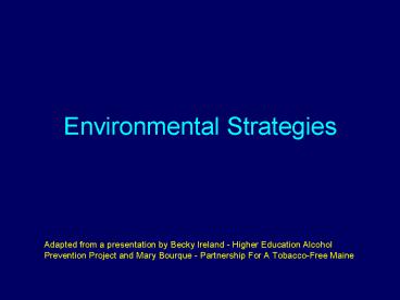 Environmental Strategies