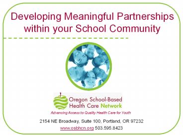 Developing Meaningful Partnerships within your School Community