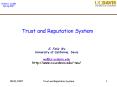 Trust and Reputation System PowerPoint PPT Presentation