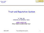 Trust and Reputation System