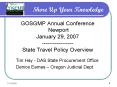 GOSGMP Annual Conference Newport January 29, 2007 State Travel Policy Overview PowerPoint PPT Presentation