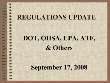 REGULATIONS UPDATE