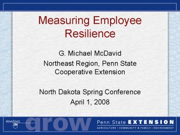 Measuring Employee Resilience