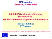 NCP meeting Brussels, 2 June 2005