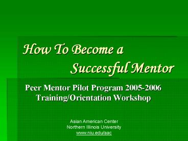 How To Become a Successful Mentor