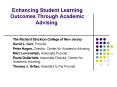 Enhancing Student Learning Outcomes Through Academic Advising PowerPoint PPT Presentation