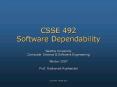 CSSE 492 Software Dependability PowerPoint PPT Presentation