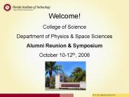 Welcome College of Science Department of Physics