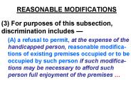 REASONABLE MODIFICATIONS