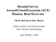 Decadal Survey Aerosol/Cloud/Ecosystem (ACE) Mission: Brief Overview