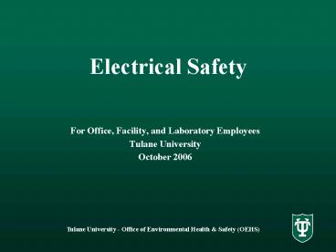 Electrical Safety