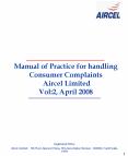 Manual of Practice for handling Consumer Complaints Aircel Limited Vol:2, April 2008 PowerPoint PPT Presentation