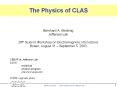 The Physics of CLAS PowerPoint PPT Presentation