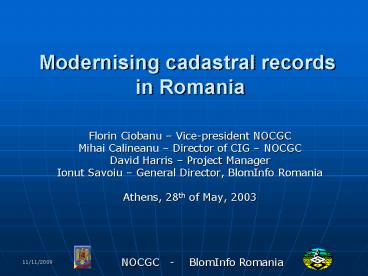 Modernising cadastral records in Romania