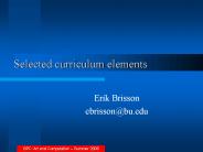 Selected curriculum elements