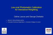 Low-cost Photometric Calibration for Interactive Relighting