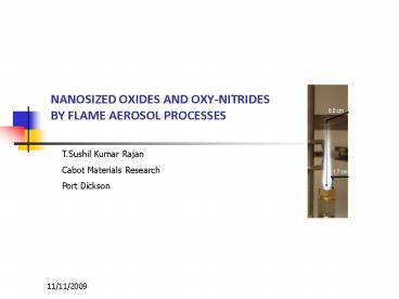 NANOSIZED OXIDES AND OXYNITRIDES BY FLAME AEROSOL PROCESSES