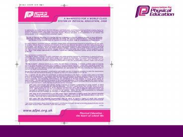 SCHOOL REPORT PHYSICAL EDUCATION