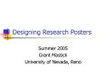 Designing Research Posters PowerPoint PPT Presentation