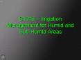 S1018 Irrigation Management for Humid and SubHumid Areas PowerPoint PPT Presentation