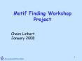 Motif Finding Workshop Project PowerPoint PPT Presentation