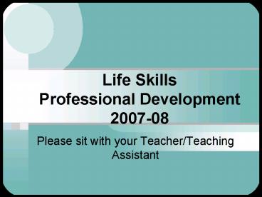 Life Skills Professional Development 200708